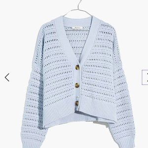 NWT Madewell Tanfield Open-Stitch Cardigan Sweater in Pale Dawn